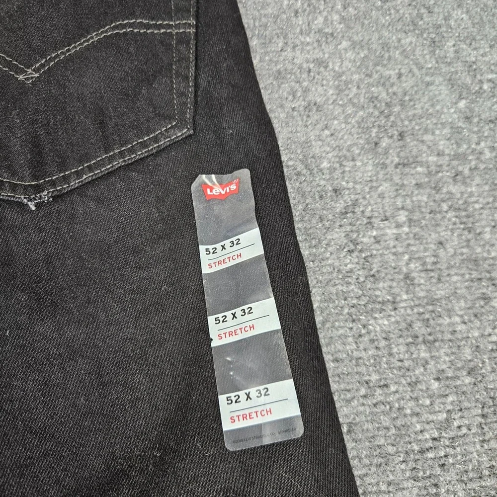 Levis 550 Relaxed Fit Black Stretch Denim Jeans Mens 52x32 01550-0260